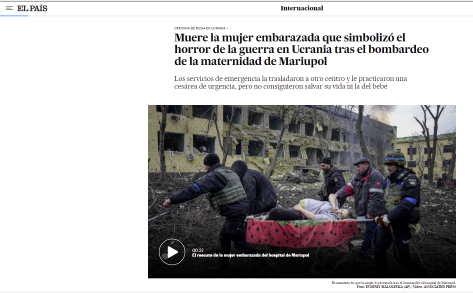 Pillada la modelo Marianna en fotos falsas como victima de guerra y hace 13 horas que El Pais publica que ha muerto.
